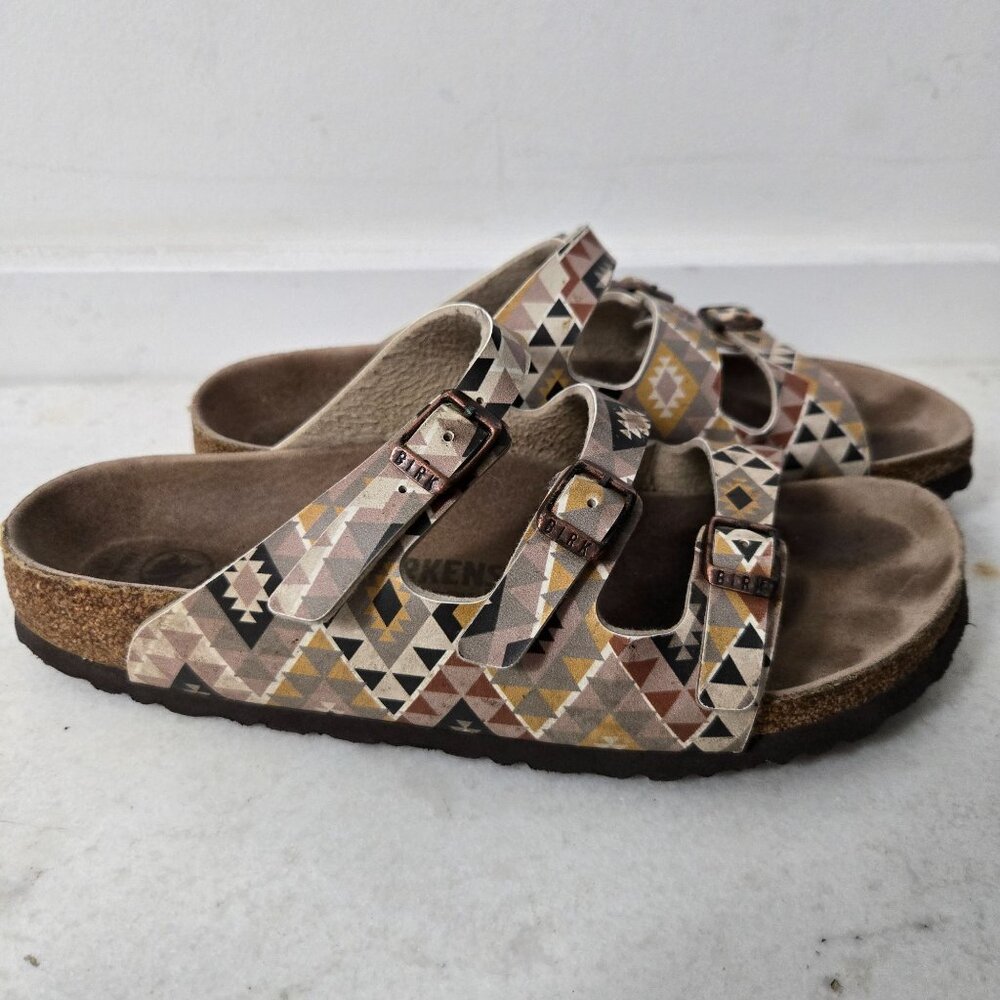 Birkenstock Florida Size 8 Fresh Vegan Ethno Mocha Birko-Flor Sandals - Picture 6 of 14